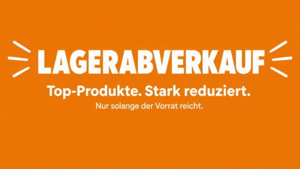 Lagerabverkauf auf leuchtendem Orange