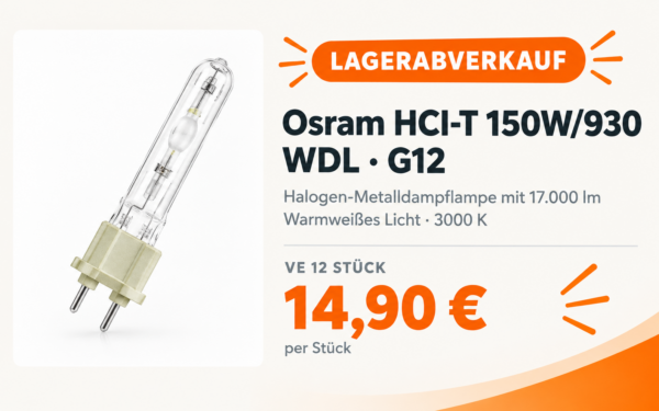 Osram HCI-T 150W_930 im Lagerabverkauf